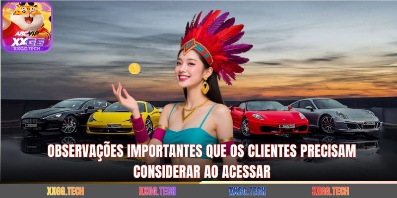 Observações importantes que os clientes precisam considerar ao acessar